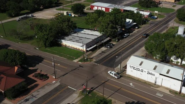 Old Downtown Businesses in a Small Town,  Bedias, Texas, USA