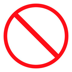 Red no symbol. Circle red warning icon vector illustration.