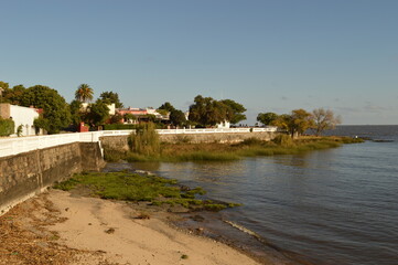 Fototapeta na wymiar The beautiful coastline of Punta del Este and Colonia de Sacramento in Uruguay