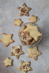 Christmas homemade star cookies with 