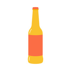 Simple glass beer bottle with screw cap vector