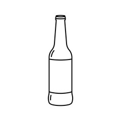 Simple glass beer bottle with screw cap vector