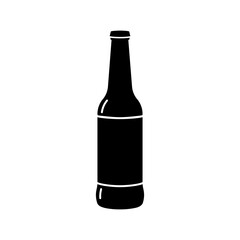 Simple glass beer bottle with screw cap vector