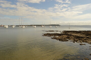 Obraz premium The beautiful coastline of Punta del Este and Colonia de Sacramento in Uruguay