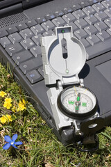 Compass and laptop
