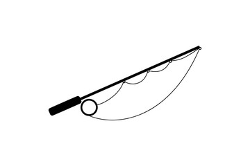 Fishing line or fishing pole with tackle in vector