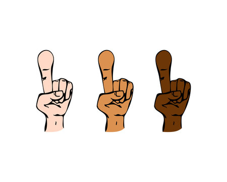Human finger pointing up in cartoon style vector