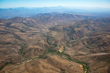 Aerial view of Rugged Arizona Terrain