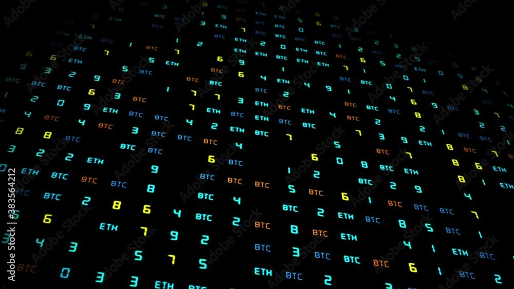 Poster table and bar graph of cryptocurrency stock exchange market indices animation 4k seamless looping vi