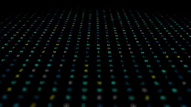 white binary code fast random typing on old led lcd display animation background loop - new quality retro vintage numbers letters coding techno joyful video footage