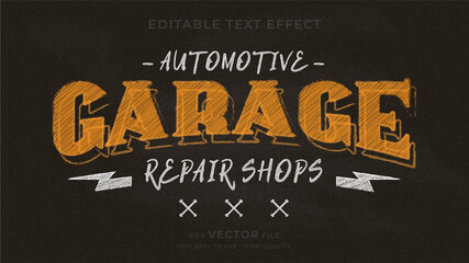 Fototapeta na wymiar Motorcycle typography chalkboard premium editable text effect
