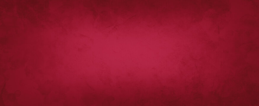 Burgundy red Christmas background with dark border texture grunge, old vintage maroon valentines day or holiday color