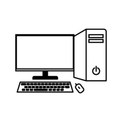 Desktop computer vector. illustration working space. vector illustration on white background