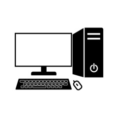 Desktop computer vector. illustration working space. vector illustration on white background