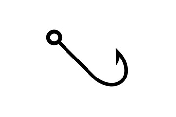 Fishing hook with barb in vector