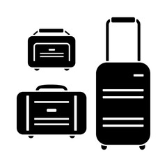 Travel luggage with wheels in vector