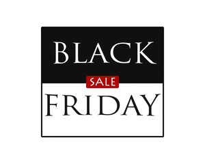 "black Friday". Black & white banner. White background. The design of the banner.