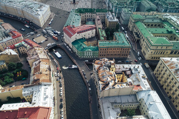 Fototapeta premium Aerial Townscape of Saint Petersburg City. Central District