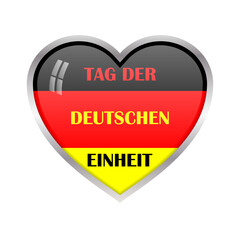 heart of the German flag colors and German text translated as 