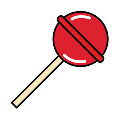 candy in stick sweet pop art comic style, flat icon