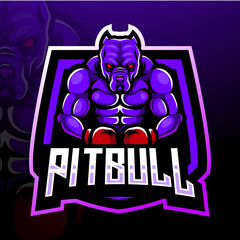 Pitbull boxing esport logo mascot design