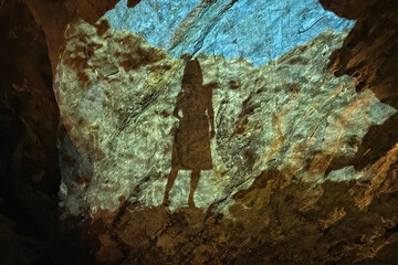 Shadow on the cave wall.