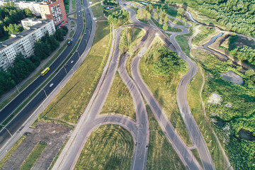 Aerial Townscape of Saint Petersburg City. Kalininsky District