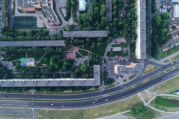 Aerial Townscape of Saint Petersburg City. Kalininsky District