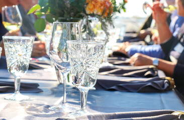 a table in the restaurant where people dine