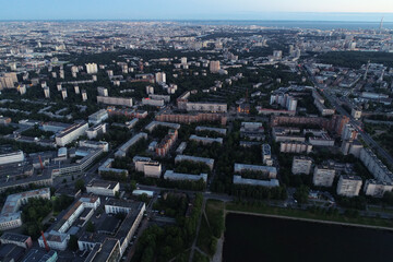 Aerial Townscape of Saint Petersburg City. Kalininsky District