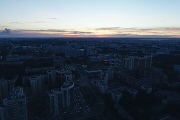 Obraz na płótnie Canvas Aerial Townscape of Saint Petersburg City. Kalininsky District