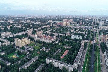 Aerial Townscape of Saint Petersburg City. Kalininsky District