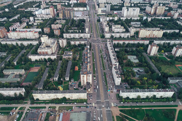 Aerial Townscape of Saint Petersburg City. Kalininsky District