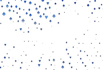 Light BLUE vector pattern with symbol of cards.