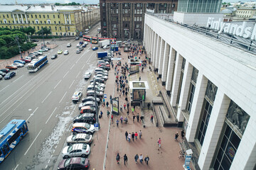 Aerial Townscape of Saint Petersburg City. Kalininsky District