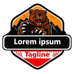 grizzle bear logo mascot cartoon