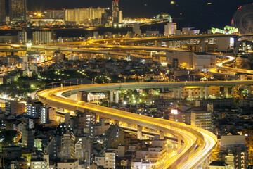 Fototapeta na wymiar 大阪湾岸高速の夜景
