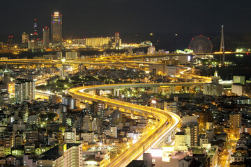 Fototapeta na wymiar 大阪ベイエリアの夜景