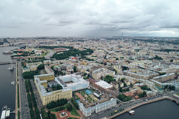 Fototapeta premium Aerial Townscape of Saint Petersburg City. Kalininsky District