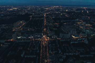 Aerial Townscape of Saint Petersburg City. Kalininsky District