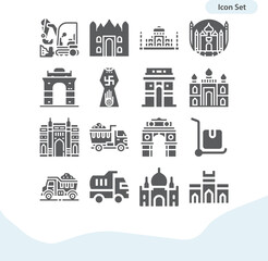 Simple set of orissa related filled icons.