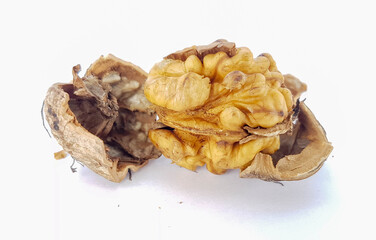 walnut nuts without shell isolated food background