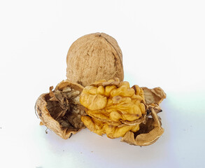 walnut nuts without shell isolated food background