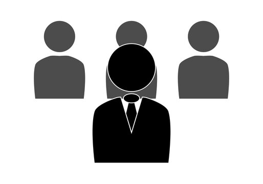 Icono de jefe de una empresa con trabajadores.