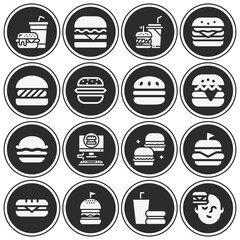 16 pack of berger  filled web icons set