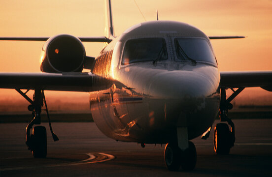 Front view Westwind jet on tarmac