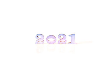 Figures for 2021 on a white background.Coming new year.
