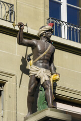 Wall Figure of a black warrior, Bern Switzerland