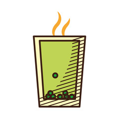 hot tea drink icon, hand draw style