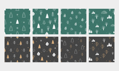 Chic Christmas Tree Pattern Background for Gift Wrap